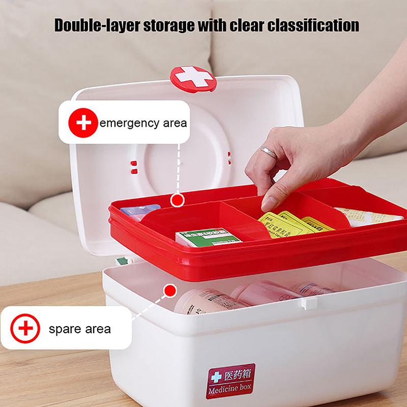 Portable Medicine Storage Box Large Capacity Medicine Kit Family Hand First Aid Chest Simple Travel Emergency Box
