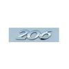 3D Glossy Black Chrome Silver Metal Logo Emblem Badge Decal Car Sticker for Peugeot 206 Car Accessories