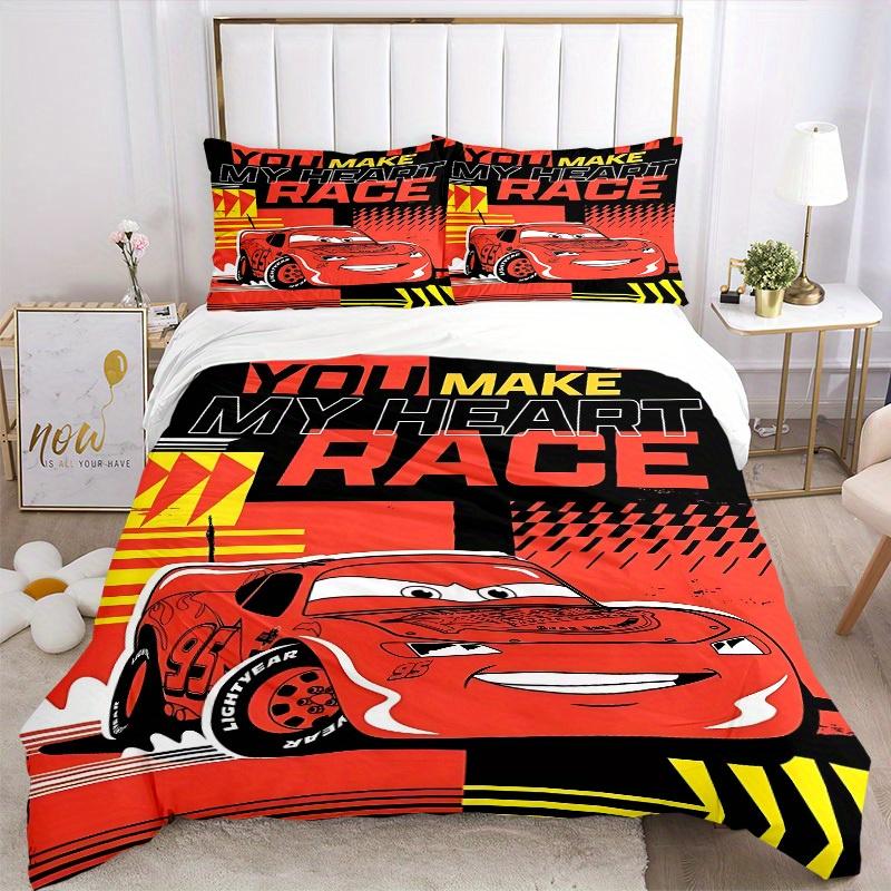 3pcs set Cars Racing1pc of quilt cover+2pcs of pillowcase, no core, print bedding, All Seasons Bedroom Setting042