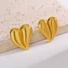 Earrings French light luxury love earrings 1111 simple temperament heart stud earrings titanium steel earrings