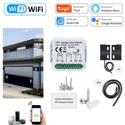 Tuya WiFi Smart Garage Door Switch Module 100V-240V Датчики Контроллер открывания Управление синхронизацией Приложение Работает с Alexa Google Home
