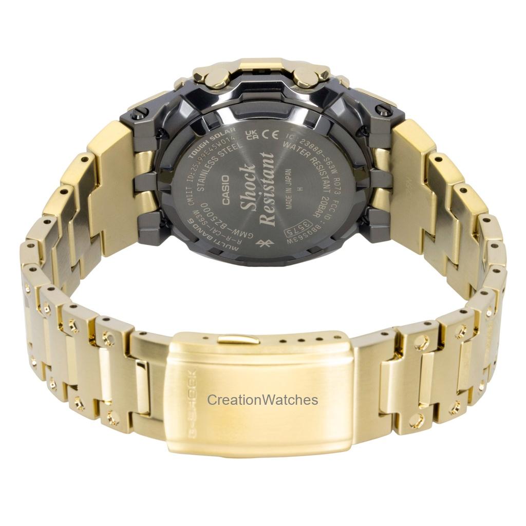 Casio G-Shock Цифровые Золотой Тон Полностью Металлические Связь со Смартфоном Солнечная Зарядка GMW-BZ5000GD-9 Мужские Часы 200М