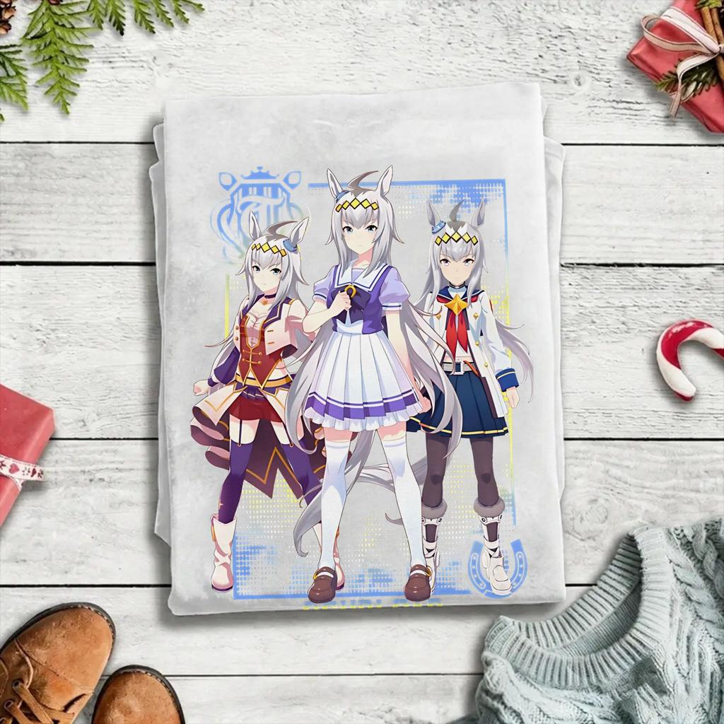 Футболки Uma Musume Twin Turbo Унисекс Унисекс 100% Хлопок Новинка Футболка Круглый Вырез Футболки С Коротким Рукавом Одежда Большого Размера