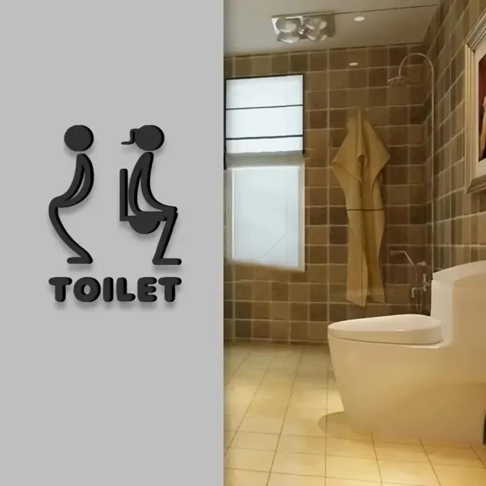 Шикарный акриловый знак для ванной комнаты - 3D-индикатор двери туалета для ресторанов, кафе и торговых центров - знак для мужской и женской ванной комнаты