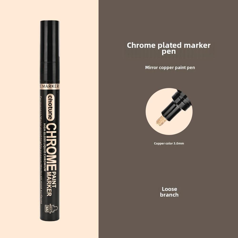 Chrome Mirror Marker: Electroplated Silver Reflective DIY Pen for Gundam Models, Glass, and Metal Painting.