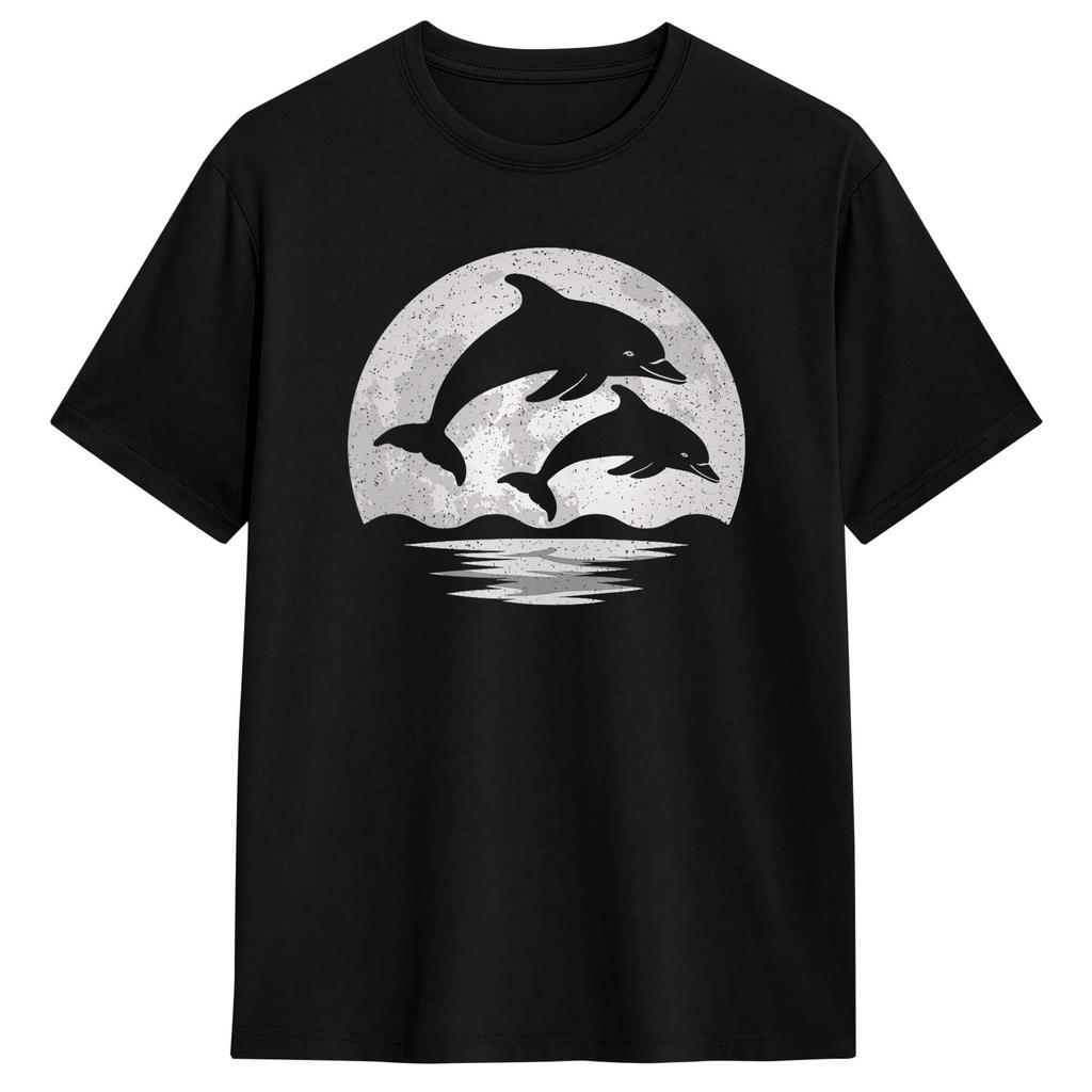 Dolphin Colorful Rainbow Oceanscape Tshirt Summer Streetwear Tshirts 100 Cotton Fashion Tshirt For Unisex Casual Clothes
