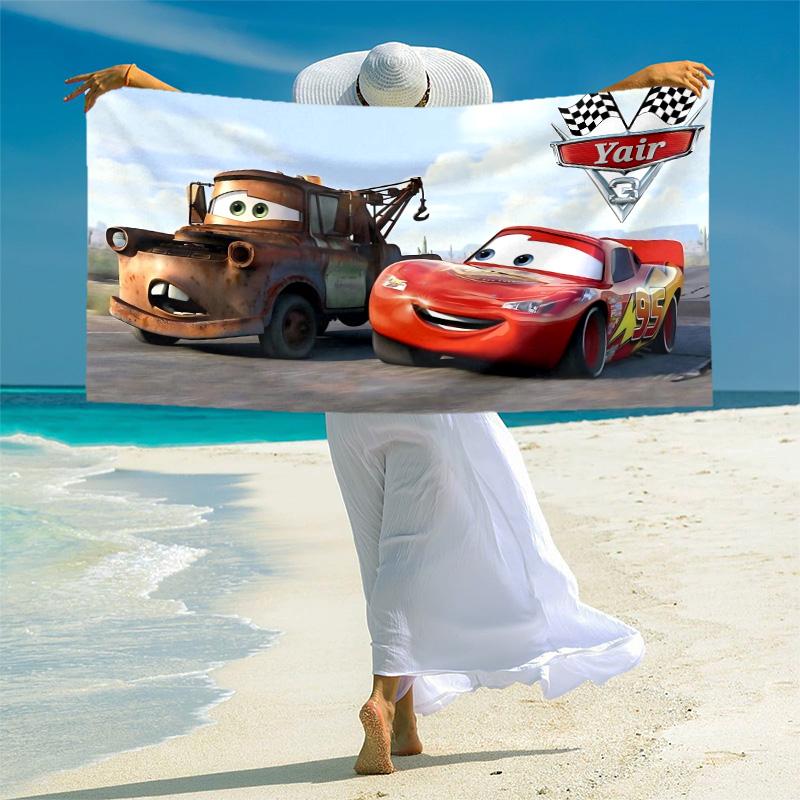 1pc Cars Movie Characters Beach Towel, Highly Absorbent, Soft Comfortable, Yoga, Swimming, Fitness, Camping, Beach Activities. B73007