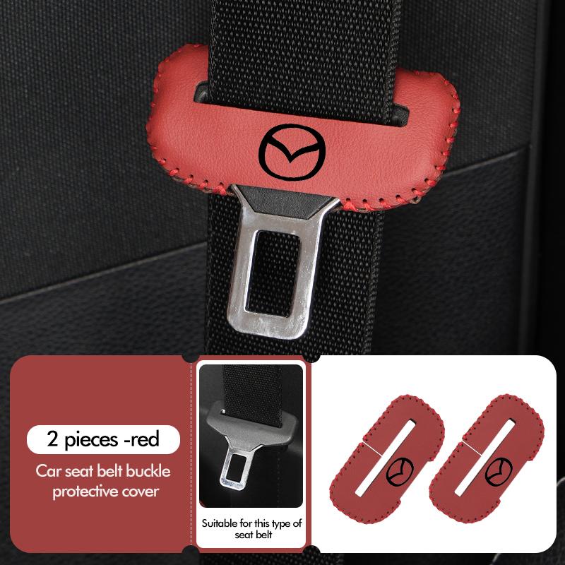 Car Seat Belt Buckle Cover Leather Protector Anti-collision Case For Mazda 2 3 5 6 Axela Atenza Speed 6 CX3 CX4 CX5 CX7 CX8 CX9