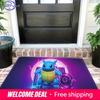 Neon Style Squirtle Print Non-Slip Floor Mat Doormat