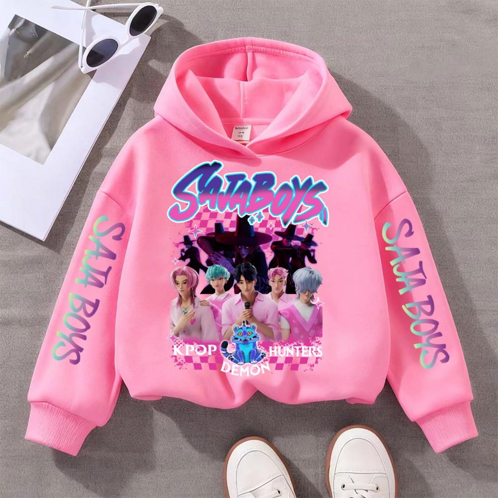 Детская одежда для охоты на ведьм K-pop, толстовки для девочек на весну и осень, модная и универсальная спортивная одежда