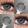 Eyeshare 1 пара натуральных коричневых контактных линз для глаз с серыми зрачками, 14,5 мм, большие красивые глаза, мягкие линзы, косметика