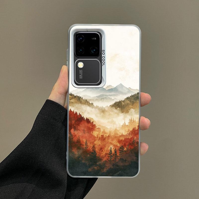 Для Samsung Galaxy S24 S23 Ultra Plus FE S25 S22 Ultra Plus S21 FE Лазерный Чехол для Телефона Горный Туман Природа Ударопрочные Задние Крышки