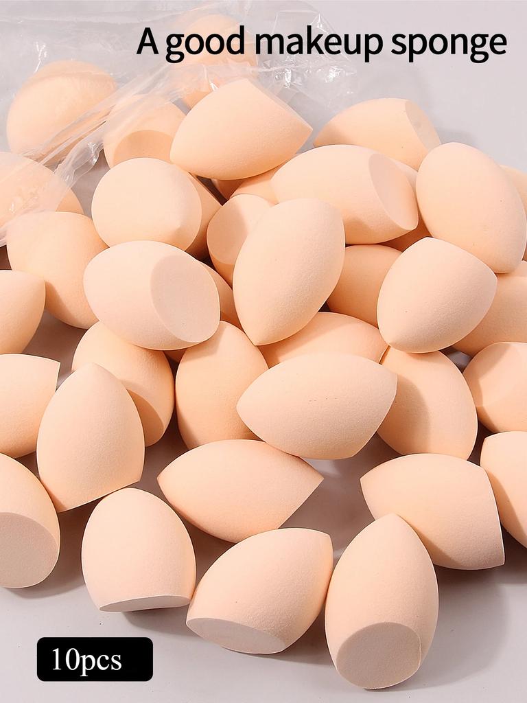 10 шт. Набор спонжей для макияжа Beauty Egg для смешивания пудры, для жидких, кремовых и сухих текстур, разноцветный, без латекса, подходит для всех
