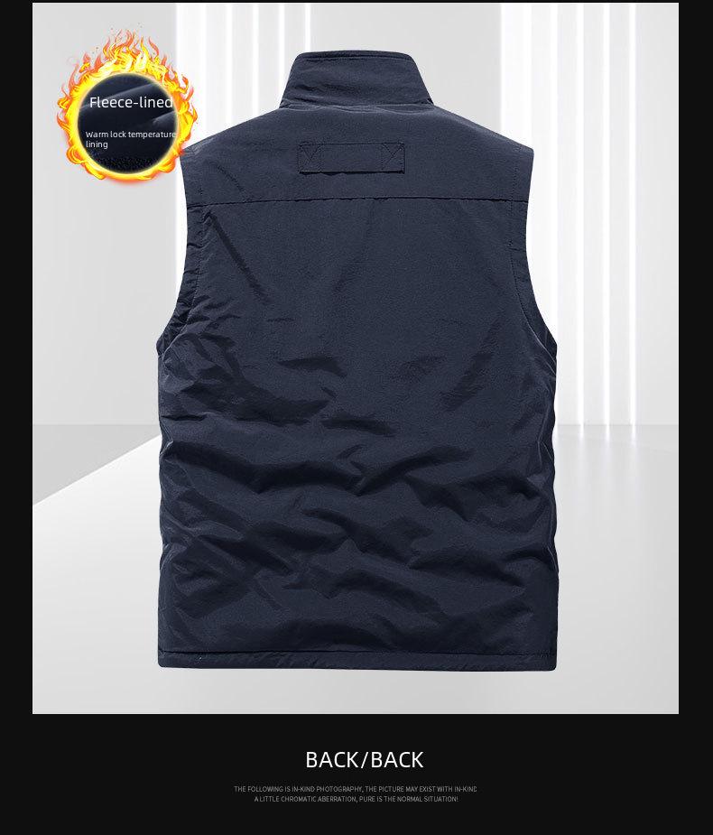 Мужской двухсторонний флисовый жилет для активного отдыха - утолщенный флисовый жилет на осень/зиму