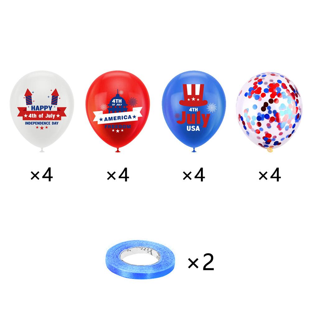 Патриотические украшения для вечеринки 4 июля включают баннер, топперы для торта, воздушные шары