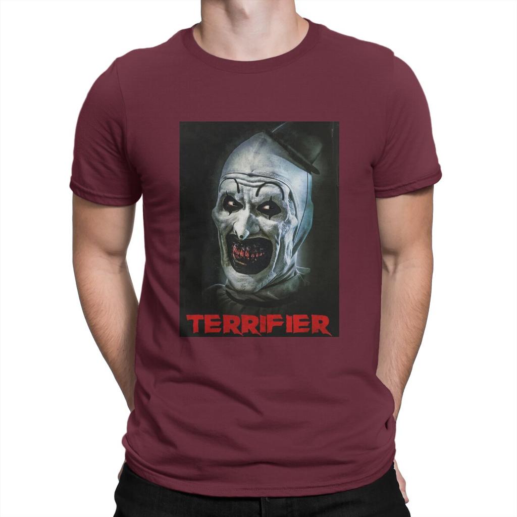 Новинка Футболка Terrifier Medium Horror для мужчин с круглым вырезом из чистого хлопка, страшные футболки с коротким рукавом, уникальная одежда