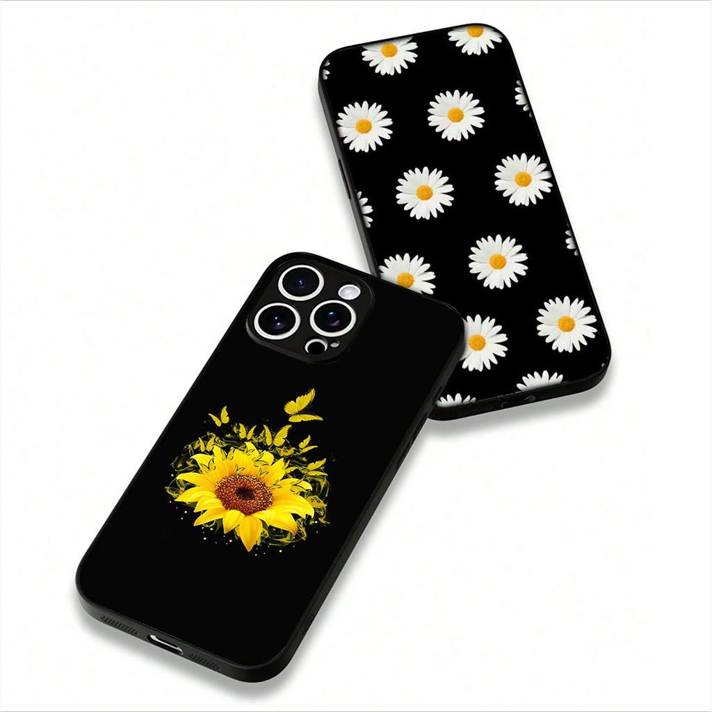 for Samsung Galaxy A07 A13 A12 A23 A42 A50 A51 A52 A53 A70 A71 A72 A21S A04 Note 20 9 8 10 Phone Case Sunflower Flower Yellow