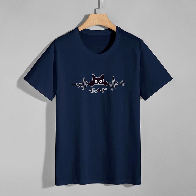 Футболки из хлопка, летняя новая мужская футболка с коротким рукавом, свободная футболка с большим модным рисунком и коротким рукавом