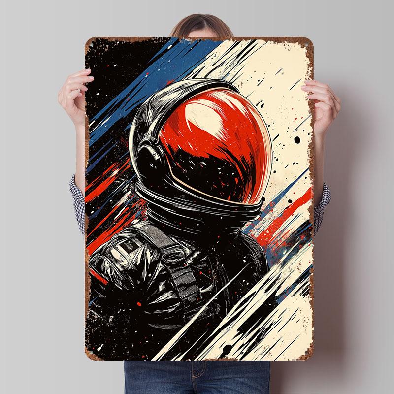 Astronaut in Space Tinplate Poster Customized Wall Art Vintage Retro Metal Signs for Room Ornaments Bedroom Decorations Man Cave