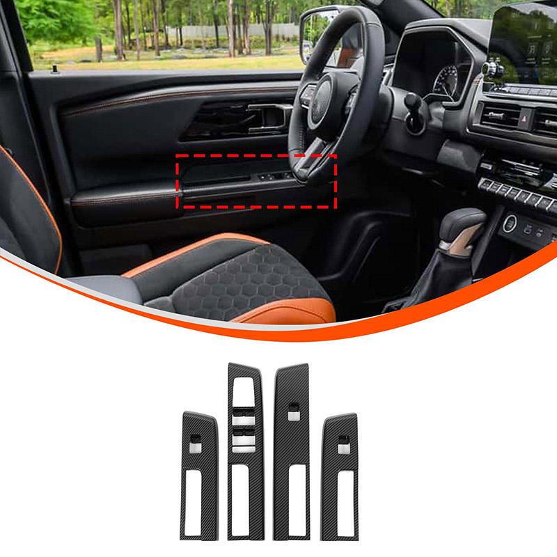 ABS Углеродное волокно Для Mitsubishi Triton L200 2024 Аксессуары для интерьера Накладка на панель переключения передач Рулевое колесо Кнопка стеклоподъемника