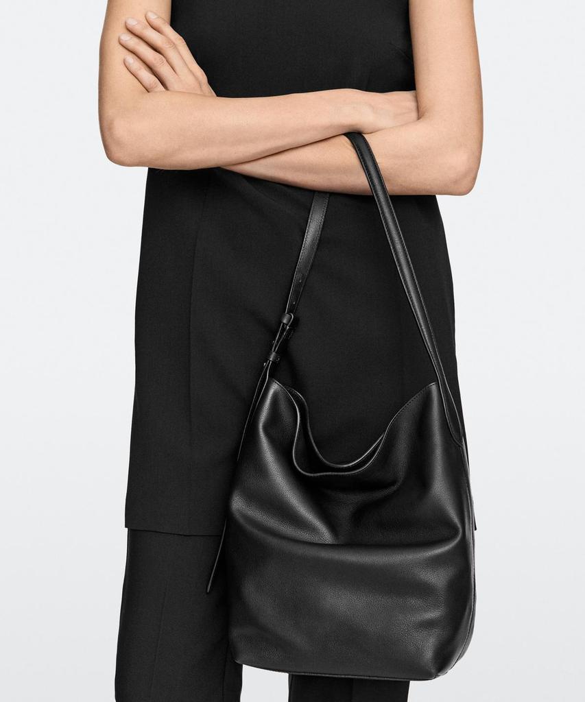 Massimo Dutti Napa Leather Bucket Bag