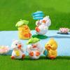 Duck Figurines Cute Cartoon Gardening Art Doll Solid Model Decorative Animal Figure Model Micro