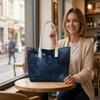 Dark Forest Pattern Daily Tote Bag with Durable White Handles