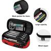 Pencil Bag Lightweight 300D Polyester Smooth Zipper with Mesh Pocket Removable Divider and Pen Slots for College and School Use