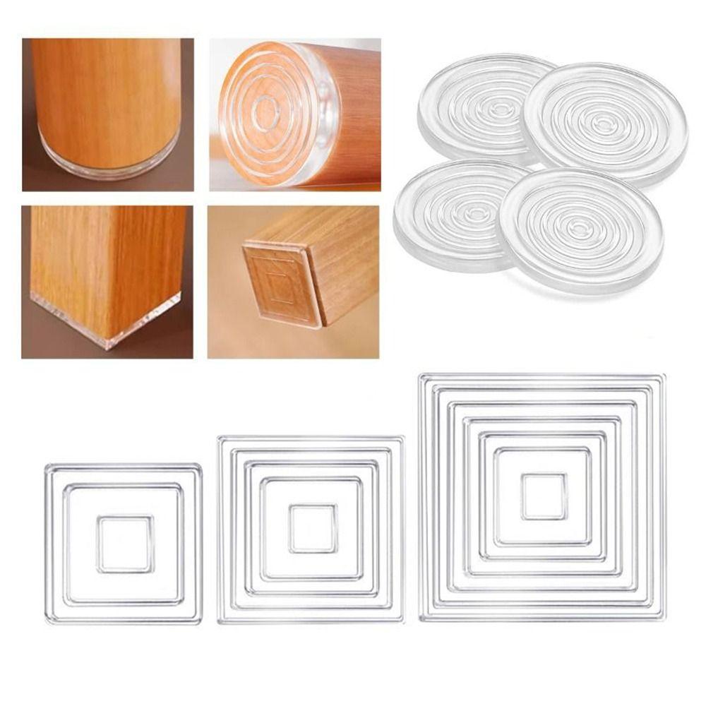 4Pcs Self Adhesive Silent Table Foot Mat Transparent Sofa Chair Foot Fixed Pads Sofa Corner