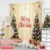 2 шт. 2D плоская печать С Рождеством Христовым Шторы С Рождеством Христовым Подарки Елка Полиэстер Без электричества Семейная вечеринка для комнаты