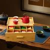 Wooden Tea Bag Organizer Teabag Holder with Multiple Compartments Box Drawer Grid Station