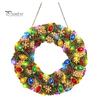DIY Holiday Craft for Adults Christmas Diamond Painting Wreath Kit with LED String Lights, Snowman Pearl Art Hanging Ornament Adults, Acrylic