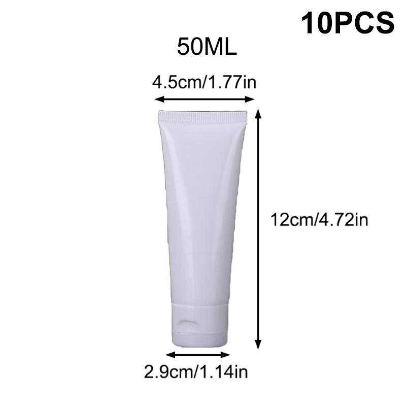 10 шт. 15/20/30/50/100 мл белые пустые многоразовые тюбики для лосьона с откидной крышкой, герметичные, дорожные, для крема для рук, лосьона для ухода за кожей, для самостоятельного изготовления