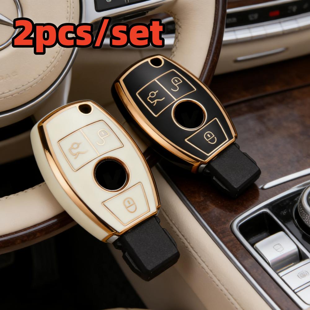 2 шт. Чехлы для корпуса автомобильного ключа для Mercedes Benz CLA GLA GLC GLK W176 W463 W251 A B C E S Класса W204 W211 Аксессуары BC2