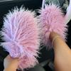 Autumn Winter Luxury Comfortable Fluffy Faux Fur Women's Sexy Hot Amazing Indoor Casial Sandals Girl's Slipers