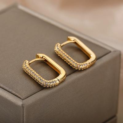 Квадратные серьги-кольца для женщин, роскошные серьги из нержавеющей стали, тренд 2023, элегантные свадебные украшения, подарок для пары, aretes mujer
