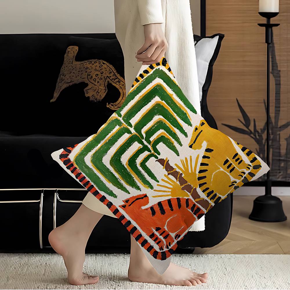 Egypt Colorful Abstract Tiger Cushion Cover Pillow Cover Decor Pillowcase Printed Cushion Case for Couch