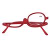 Magnifying Makeup Glasses Single Lens Rotatable Fashionable Eye Make Up Glasses for Women Red(+3.00