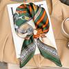 Design Fashion Square Silk Scarf Women Hairband Printed Small Satin Shawls Foulard Neckerchief Female Headbands Bandana