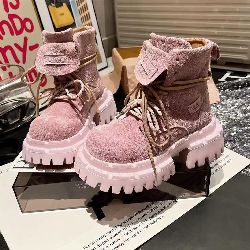 Женские ботильоны Дизайнерские балетки Обувь на платформе Зимнее платье Женские ботинки 2025 Новые Замшевые Уютные Челси Botas De Mujer