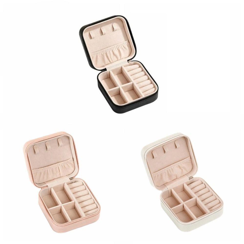PU Leather Jewelry Organizer Box Square Jewelry Display Box Durable Jewelry Storage Box Girls