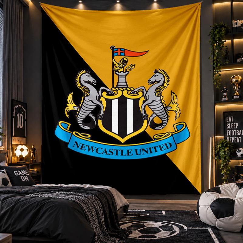 Wall Hanging Tapestry Newcastle United Football Print Cloth for Living Room Bedroom Home Decor