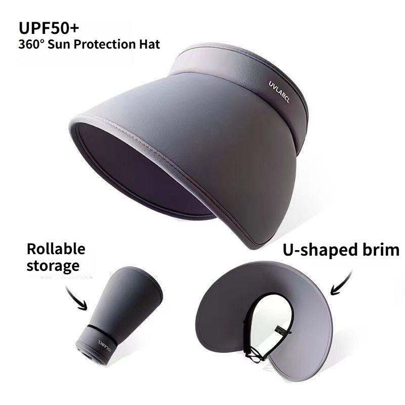 1pc Women's Summer Sun Hat Wide Brim UV Protection Caps Adjustable Foldable Solar Beach Bucket Hats Ponytail Travel Panama Caps