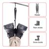 Fishing Wader Boot Hanger Adjustable Strap Storage Drying Hanger Rack with 360-degree Swivel Hook Footwear Shoe Hanger Organizer