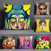 Painted Characters Collection Home Decor Pillowcases Square   Office Furnishings