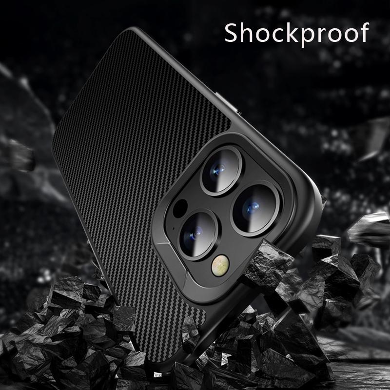 Keysion Magnetic For Magsafe Case For Iphone 15 Pro Max Carbon Fiber Texture Shockproof Phone Cover For Iphone 12 13 14 Pro Max