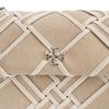 Tory Burch Kira Woven Leather Trim Chain Shoulder Strap Canvas Crossbody Mini Bag Women bags White 154831-250