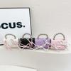 Cute Color-block Kids Shoulder Bag Mini Beaded Child Bag Fashion Bow Children Crossbody Bag Pink