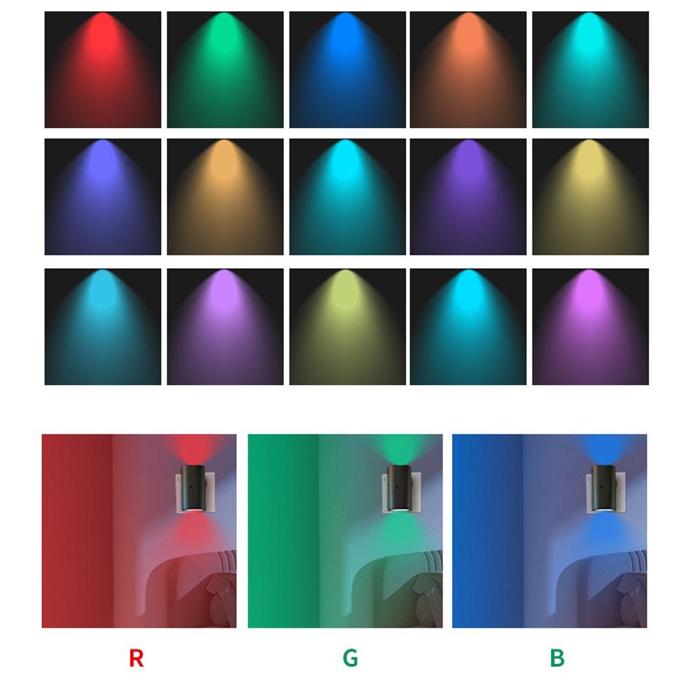 Cylindrical Shape Vintage LED Nightlight Bed Lamp RGB Color Changing Plug in LED Kids Night Light With Dusk to Dawn Sensor