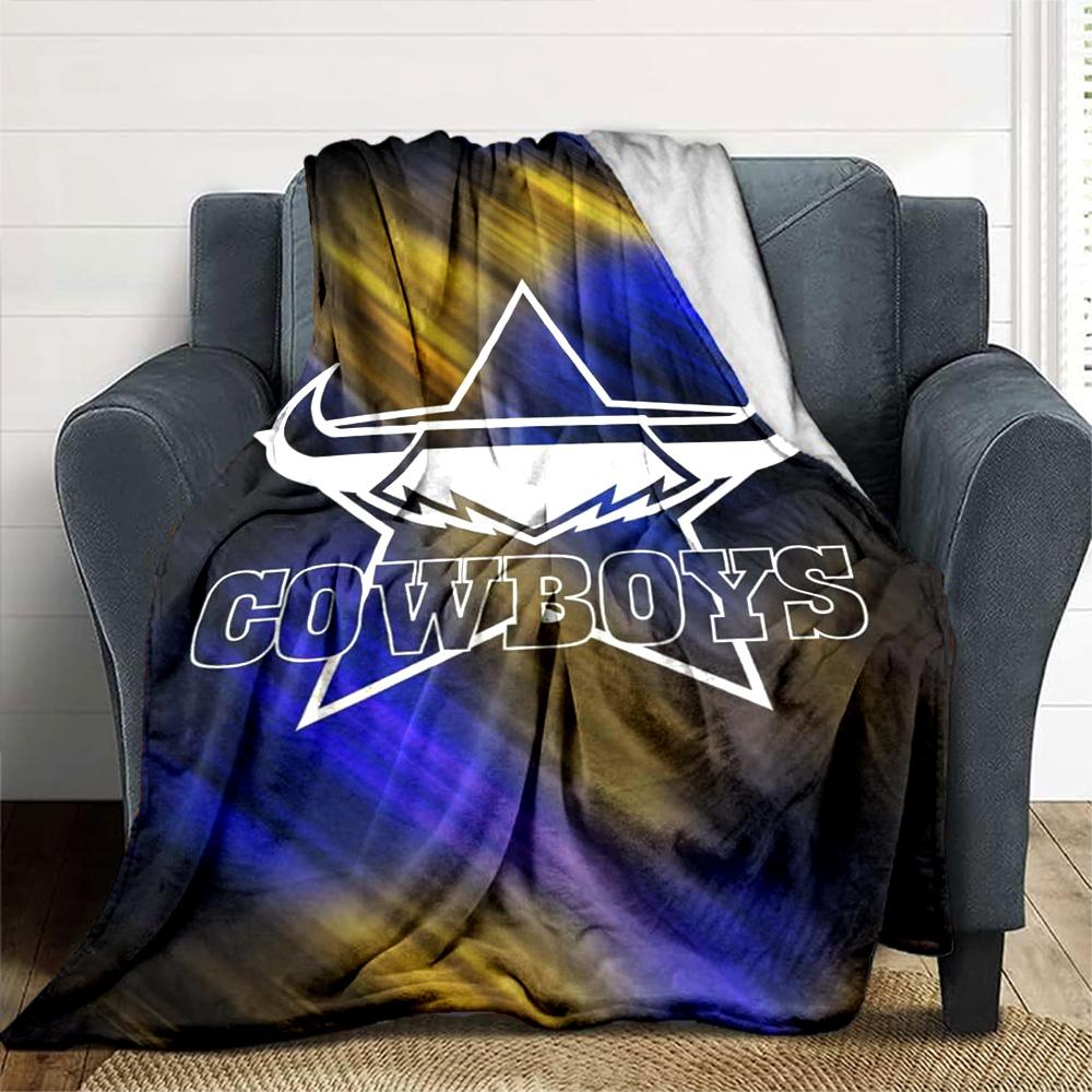 North Queensland Cowboys Print Flannel Blanket High Quality Warm Comfortable Cover for All Seasons Perfect for Gifts Home Decor